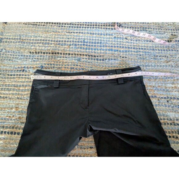 Trousers Belted 10 Marisa Trouser Nylon Black White Wide Leg Mid Rise Straight L - Picture 7 of 8